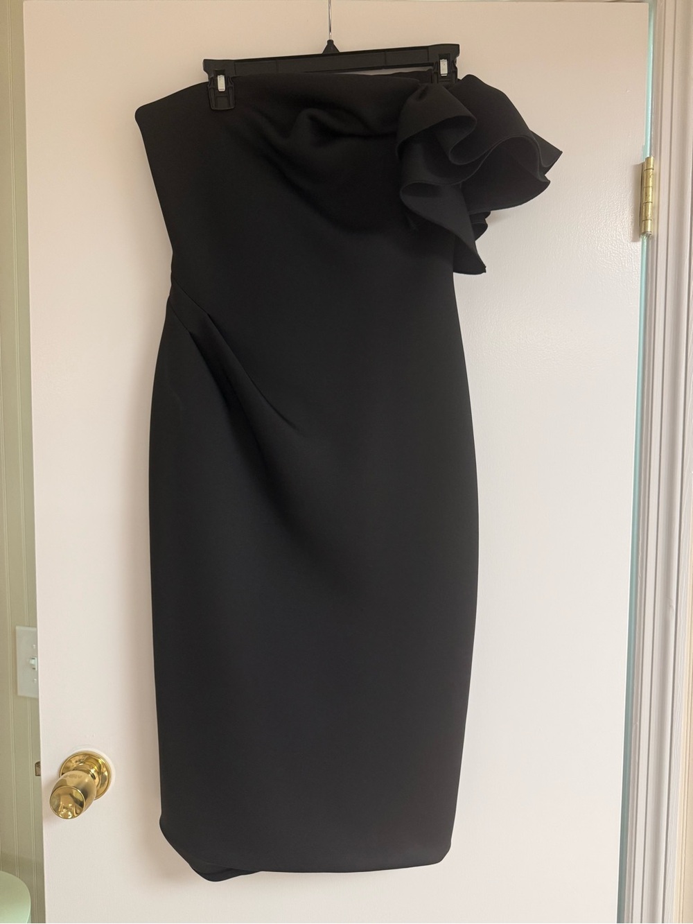 Jovani Midi One-Shoulder Ruffle Cocktail Dress